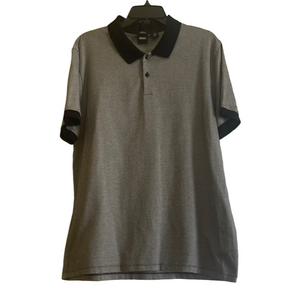 Boss Men's Polo Shirt in Black and Gray Size XXL